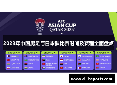 2023年中国男足与日本队比赛时间及赛程全面盘点